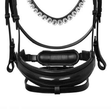 Acavallo Ophelia Trense aus Kalbsleder Schwarz / schwarz