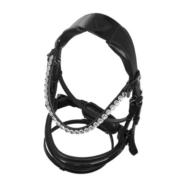 Acavallo Ophelia Trense aus Kalbsleder Schwarz / schwarz