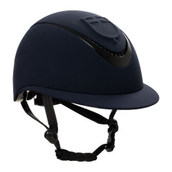 Damenhelm mit breitem Visier und geprägtem Equestro-Logo Marine Marineblau