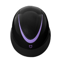 Polierter Kunstleder-Kopfriemenhelm zugelassen nach EN 1384-2023 Equestro Schwarz / Violett