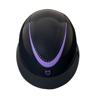 Polierter Kunstleder-Kopfriemenhelm zugelassen nach EN 1384-2023 Equestro Marine / Violett Blau Polierter Kunstleder-Kopfriemenhelm zugelassen nach EN 1384-2023 Equestro Marine / Violett Blau