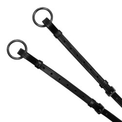 Brustblatt und abnehmbare Martingal aus Leder Equestro Schwarz