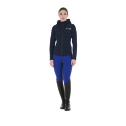 Damen-Kapuzen-Daunenjacke Equestro aus technischem Materialmix Marineblazer Marineblau Damen-Kapuzen-Daunenjacke Equestro aus technischem Materialmix Marineblazer Marineblau