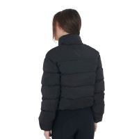 Kurze Damen-Daunenjacke aus Stretchstoff Equestro Schwarz Kurze Damen-Daunenjacke aus Stretchstoff Equestro Schwarz