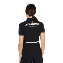 Slim-Fit-Weste Damen Kollektion Scuderia aus technischem Gewebe Equestro Schwarz