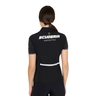 Slim-Fit-Weste Damen Kollektion Scuderia aus technischem Gewebe Equestro Schwarz