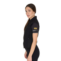 Slim-Fit-Weste Damen Kollektion Scuderia aus technischem Gewebe Equestro Schwarz