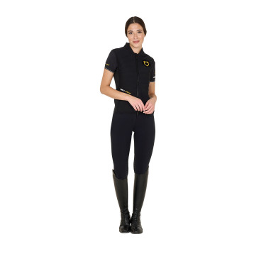 Slim-Fit-Weste Damen Kollektion Scuderia aus technischem Gewebe Equestro Schwarz