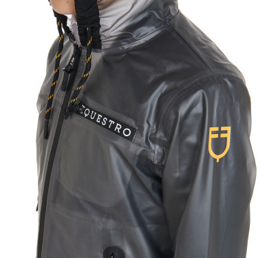 Kinder-Windjacke mit Reißverschluss und Kapuze Equestro Grau