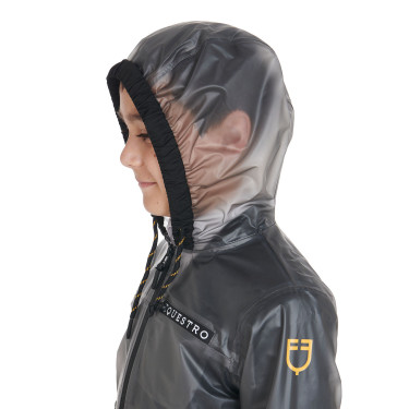 Kinder-Windjacke mit Reißverschluss und Kapuze Equestro Grau