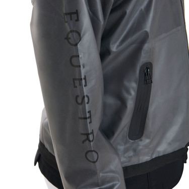 Kinder-Windjacke mit Reißverschluss und Kapuze Equestro Grau