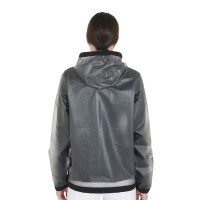 Transparenter technischer Regenmantel Damen Equestro Grau