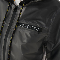 Transparenter technischer Regenmantel Damen Equestro Grau