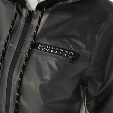 Transparenter technischer Regenmantel Damen Equestro Grau