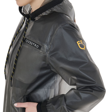 Transparenter technischer Regenmantel Damen Equestro Grau