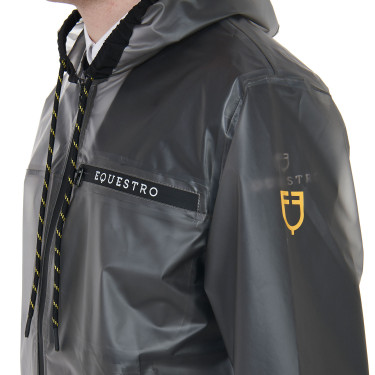 Transparenter technischer Regenmantel Herren Equestro Grau