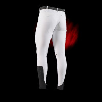 Herrenreithose Equestro Slim Fit Ridertechnology mit thermoverschweißten Nähten Weiß Weiß