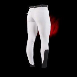 Herrenreithose Equestro Slim Fit Ridertechnology mit thermoverschweißten Nähten Weiß Weiß