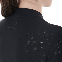 Trainingspolo Damen aus Stretchstoff Equestro Schwarz