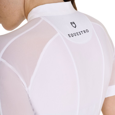 Damen-Turnierpolo aus elastischem Tüll mit Reißverschluss Equestro Damen-Turnierpolo aus elastischem Tüll mit Reißverschluss Equestro