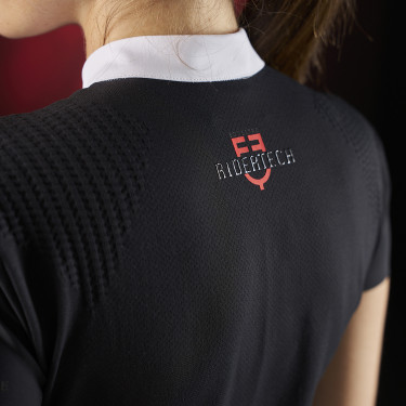 Turnierpolo für Damen Equestro Ridertechnology mit kurzen Ärmeln und Knöpfen Turnierpolo für Damen Equestro Ridertechnology mit kurzen Ärmeln und Knöpfen