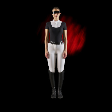 Turnierpolo für Damen Equestro Ridertechnology mit kurzen Ärmeln und Knöpfen Turnierpolo für Damen Equestro Ridertechnology mit kurzen Ärmeln und Knöpfen