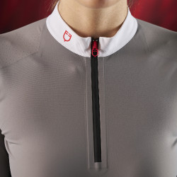 Damen-Turnierpolo Equestro Ridertechnology mit langen Ärmeln und Reißverschluss Spottdrossel Grau Damen-Turnierpolo Equestro Ridertechnology mit langen Ärmeln und Reißverschluss Spottdrossel Grau