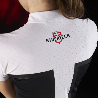 Wettkampf-Poloshirt Damen Equestro Ridertechnology aus perforiertem Stoff Wettkampf-Poloshirt Damen Equestro Ridertechnology aus perforiertem Stoff