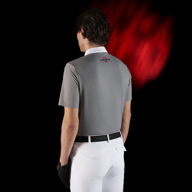 Wettkampfpolo für Herren Equestro Ridertechnology mit kurzen Ärmeln und Knöpfen Wettkampfpolo für Herren Equestro Ridertechnology mit kurzen Ärmeln und Knöpfen