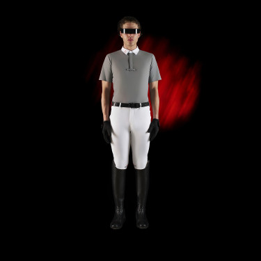 Wettkampfpolo für Herren Equestro Ridertechnology mit kurzen Ärmeln und Knöpfen Wettkampfpolo für Herren Equestro Ridertechnology mit kurzen Ärmeln und Knöpfen