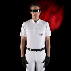 Wettkampfpolo für Herren Equestro Ridertechnology mit kurzen Ärmeln und Reißverschluss