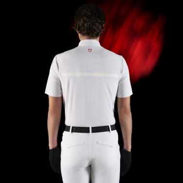 Wettkampfpolo für Herren Equestro Ridertechnology mit kurzen Ärmeln und Reißverschluss Wettkampfpolo für Herren Equestro Ridertechnology mit kurzen Ärmeln und Reißverschluss