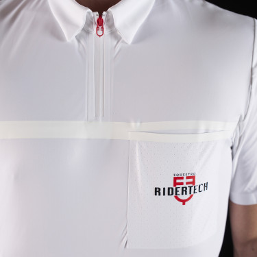 Wettkampfpolo für Herren Equestro Ridertechnology mit kurzen Ärmeln und Reißverschluss Wettkampfpolo für Herren Equestro Ridertechnology mit kurzen Ärmeln und Reißverschluss
