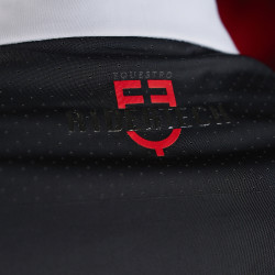 Wettkampf-Poloshirt Herren Equestro Ridertechnology mit langen Ärmeln und Knöpfen Schwarz