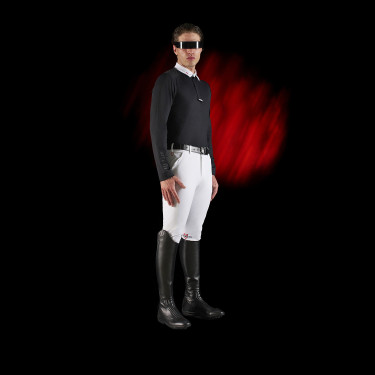 Wettkampf-Poloshirt Herren Equestro Ridertechnology mit langen Ärmeln und Knöpfen Schwarz Wettkampf-Poloshirt Herren Equestro Ridertechnology mit langen Ärmeln und Knöpfen Schwarz