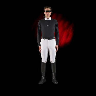 Wettkampf-Poloshirt Herren Equestro Ridertechnology mit langen Ärmeln und Knöpfen Schwarz Wettkampf-Poloshirt Herren Equestro Ridertechnology mit langen Ärmeln und Knöpfen Schwarz