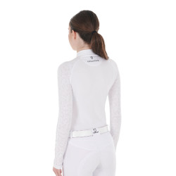 Damen-Slim-Fit-Turnierpolo mit Mesh-Einsätzen Equestro Weiß Weiß Damen-Slim-Fit-Turnierpolo mit Mesh-Einsätzen Equestro Weiß Weiß