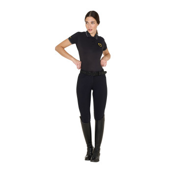 Damen-Poloshirt Kollektion Scuderia Equestro Schwarz