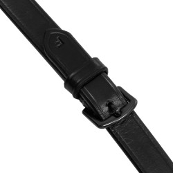 Leder- und Gummizügel Equestro Schwarz