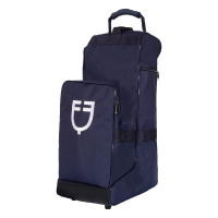 Sac à bottes et casque Equestro avec renfort en caoutchouc Marine