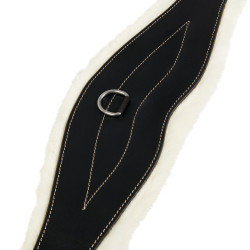 Sprunggurt mit synthetischem Lammfell Equestro Schwarz