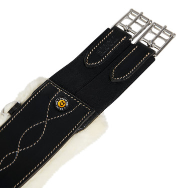 Sprunggurt mit synthetischem Lammfell Equestro Schwarz