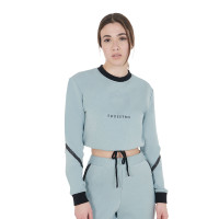 Damen Kurzpullover mit Rundhalsausschnitt Equestro Grauer Nebel