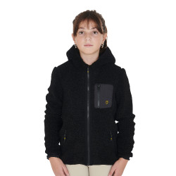 Kinder-Fleece-Sweatshirt mit Reißverschluss Equestro Schwarz
