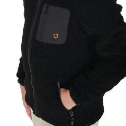 Kinder-Fleece-Sweatshirt mit Reißverschluss Equestro Schwarz