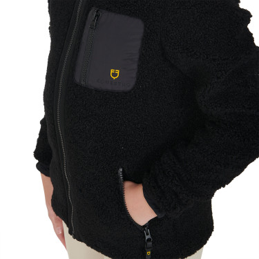 Kinder-Fleece-Sweatshirt mit Reißverschluss Equestro Schwarz