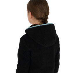 Kinder-Fleece-Sweatshirt mit Reißverschluss Equestro Schwarz / grauer Nebel