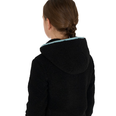 Kinder-Fleece-Sweatshirt mit Reißverschluss Equestro Schwarz / grauer Nebel