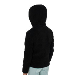 Kinder-Fleece-Sweatshirt mit Reißverschluss Equestro Schwarz / grauer Nebel