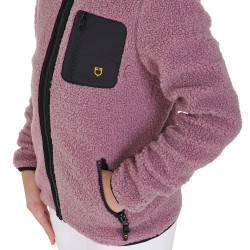 Kinder-Fleece-Sweatshirt mit Reißverschluss Equestro Pink Rosa